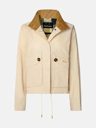 Barbour 'crowdon' Ivory Cotton Jacket In Neutral