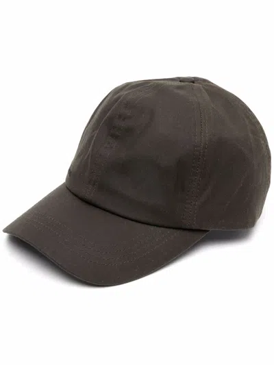 Barbour Curved Peak Adjustable Strap Hat In Green
