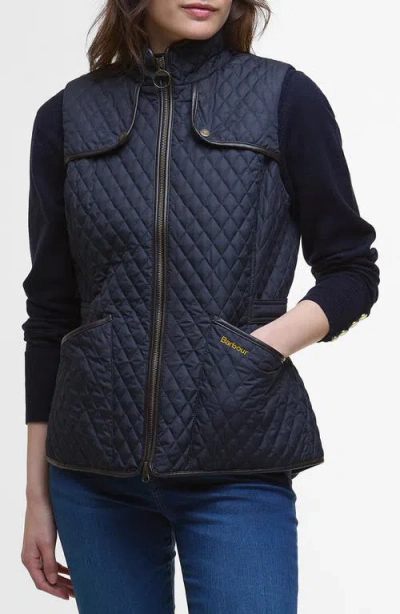 Barbour Dahlia Water Resistant Quilted Vest In Blue