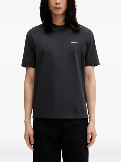 Barbour Dalton Logo-embroidered T-shirt In Black