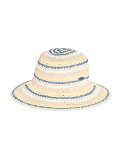 Barbour Dana Cloche Woven Stripe Straw Bucket Hat In Multi