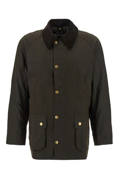 Barbour Dark Brown Cotton Ashby Jacket In Green