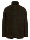 Barbour Ogston Waxed Jacket In Dark Brown