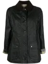 Barbour Dark Green Beadnell Wax Jacket In Dark Green