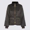 Barbour Diamond-quilted Zip-front Coat In Gray