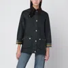 Barbour Dark Green Modern Beadnell Jacket In Waxed Cotton In Black