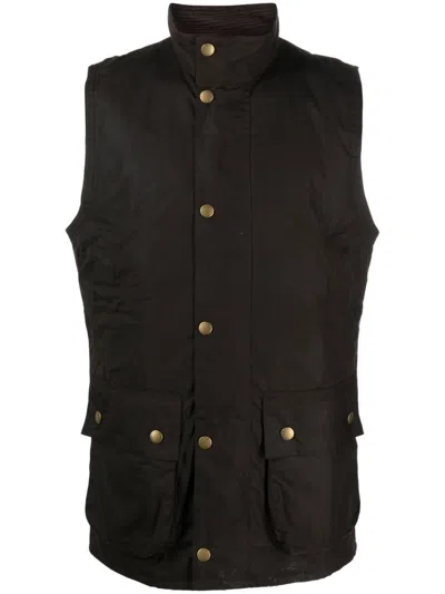 BARBOUR MEN DARK GREEN SLEEVELESS VEST, L LUXURY JACKETS FOR MEN DARVEYS