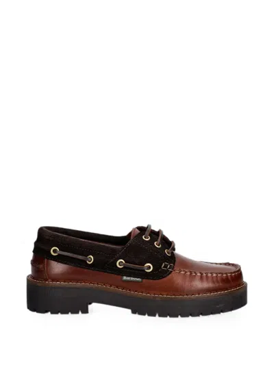 Barbour Darras Chunky-sole Lace-up Boat Shoes In Brown