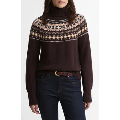 Barbour Darwen Fair Isle Turtleneck Sweater In Brown