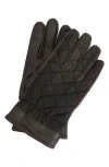 Barbour Darwen Quilted Tartan Touchscreen Gloves In Black