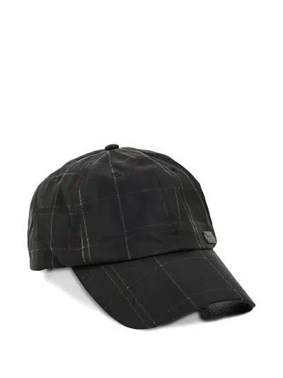 Barbour Darwen Tartan Baseball Cap In Black