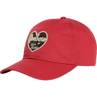Barbour Dawn Baseball Cap In Raspberry Red