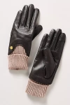 Barbour Deanna Leather Gloves In Black
