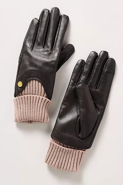 Barbour Deanna Leather Gloves In Brown
