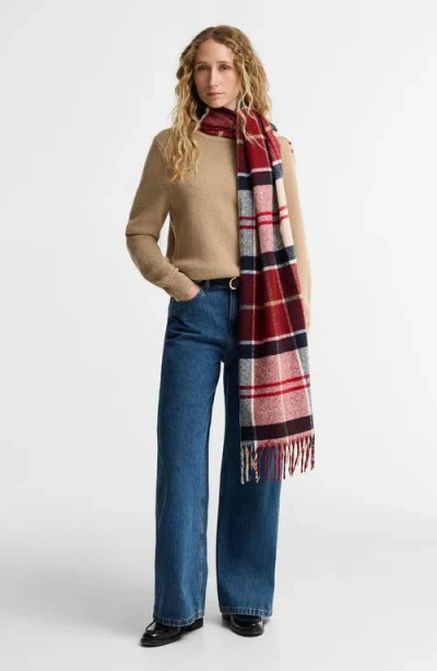 Barbour Deanna Scarf In Light Cardinal Tartan
