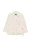 Barbour Debbie Showerproof Flap-pocket Button Coat In Neutral