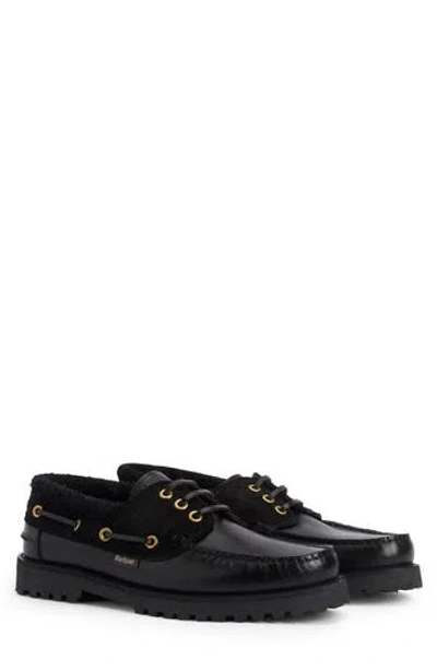 Barbour Deck Boat Shoe In Black