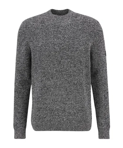 Barbour Declan Yarn Twist Crew Neck Jumper In Black