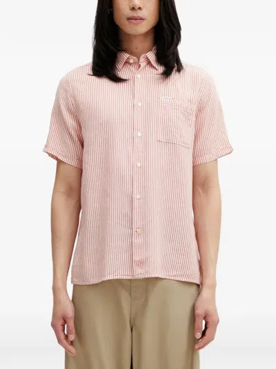 Barbour Deerpark Striped Short-sleeve Shirt In Pink