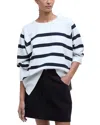 Barbour Delaney Sweatshirt In Cloud Stripe
