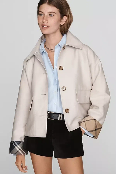 Barbour Delilah Waxed Cotton Jacket In Ivory