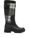 Barbour Dena Buckle Tartan-pattern Boots In Black