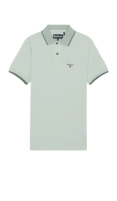 Barbour Denwick Polo Shirt In Blue Chalk