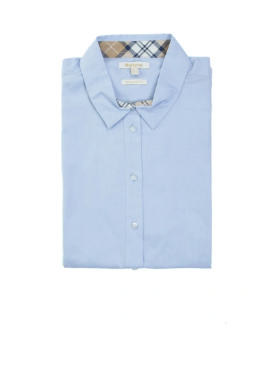 Barbour Derwent Shirt Light Blue In Pale Blue/primrose Hessian