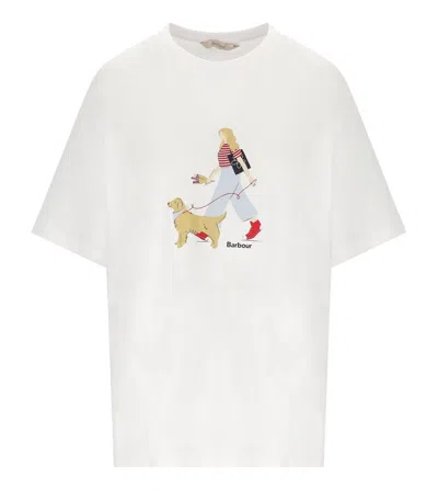 Barbour Derwent White T-shirt In Neutral