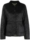 Barbour Quilted Jacket With Diamond Pattern In Black