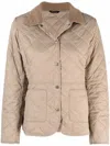 Barbour Corduroy Collar Quilted Jacket In Beige