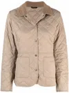 Barbour Corduroy Collar Quilted Jacket In Beige