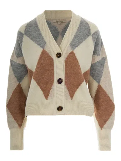 BARBOUR DIAMOND-PATTERN CARDIGAN