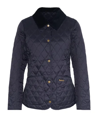 Barbour Diamond Quilted Cord Collar Jacket In Animal Print