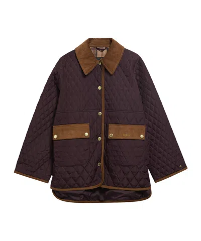 Barbour Diamond Quilted Cord Collar Jacket In Multi
