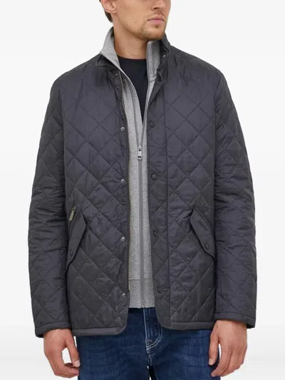 Barbour Diamond-quilted Padded Jacket In Gray