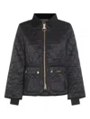 Barbour Diamond-quilted Zip-front Coat In Black