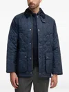 Barbour Diamond-quilting Corduroy-collar Jacket In Blue