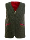 Barbour Diamond-quilting Gilet In Green