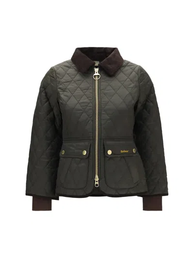 Barbour Diamond-quilted Down Jacket In Green