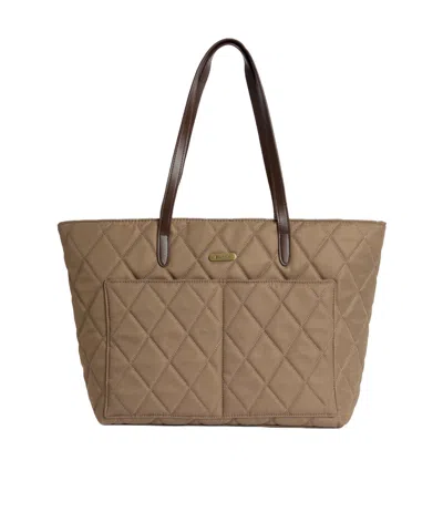 Barbour Diamondquilted Tote Bag In Brown