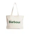 Barbour Logo Tote Bag With Two Flat Top Handles In Cream