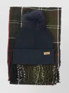 Barbour "dover" Check Pattern Scarf And Beanie Set