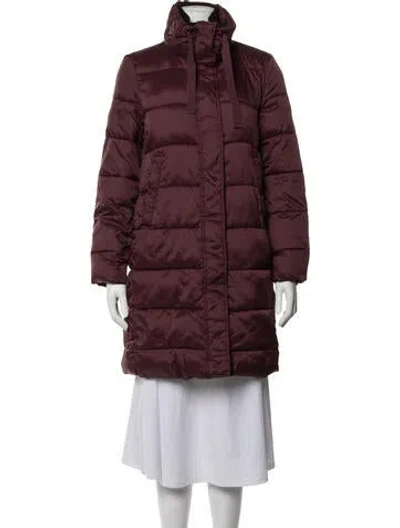 Pre-owned Barbour Down Coat In Burgundy