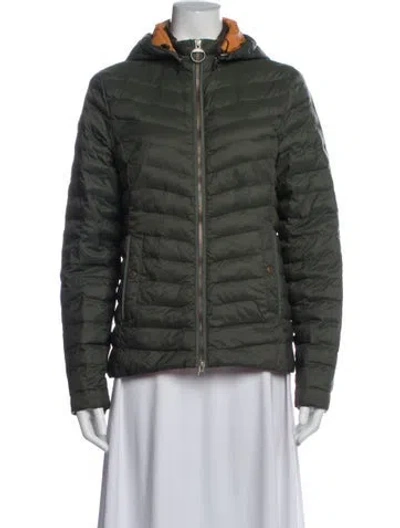 Pre-owned Barbour Down Coat In Gray