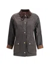 Barbour Beadnell Waxed Cotton Jacket In Burgundy