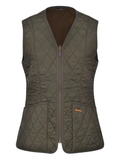 Barbour Down Vest With Logo In Green