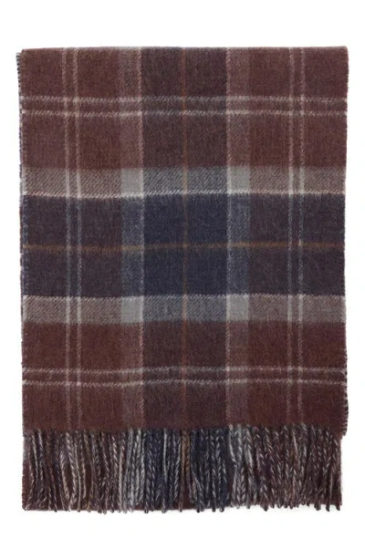 Barbour Dramside Reversible Lambswool Scarf In Brown
