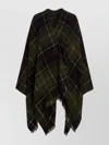 Barbour Acrylic Cape With Tartan Pattern