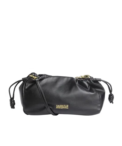 Barbour Drawstringclosure Leather Bag In Black